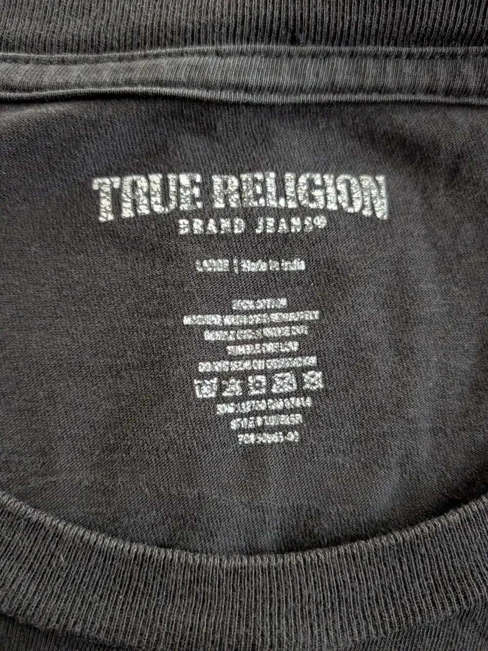 True Religion Black Buddha Guitar Graphic Short Sleeve T-Shirt
